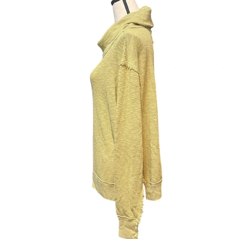 Free People Timmy Turtleneck Moss Green Cowlneck‎ Pullover Oversized Sweater XS
